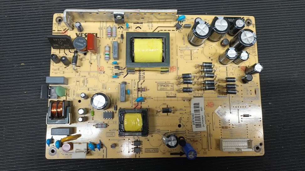Non-Working VESTEL 17PW25-4 Power Supply Board - For Parts or Repair