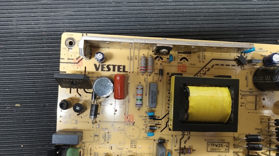 Non-Working VESTEL 17PW25-4 Power Supply Board - For Parts or Repair