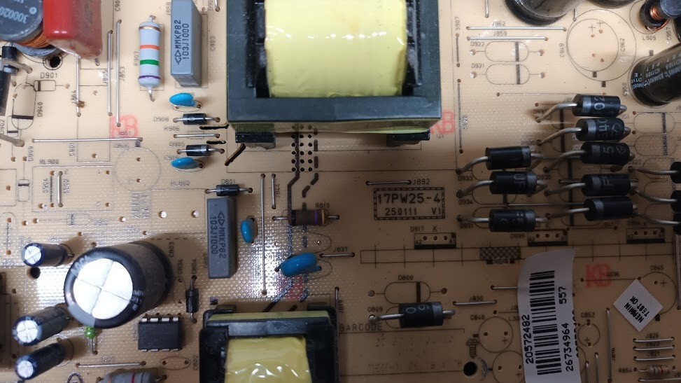 Non-Working VESTEL 17PW25-4 Power Supply Board - For Parts or Repair