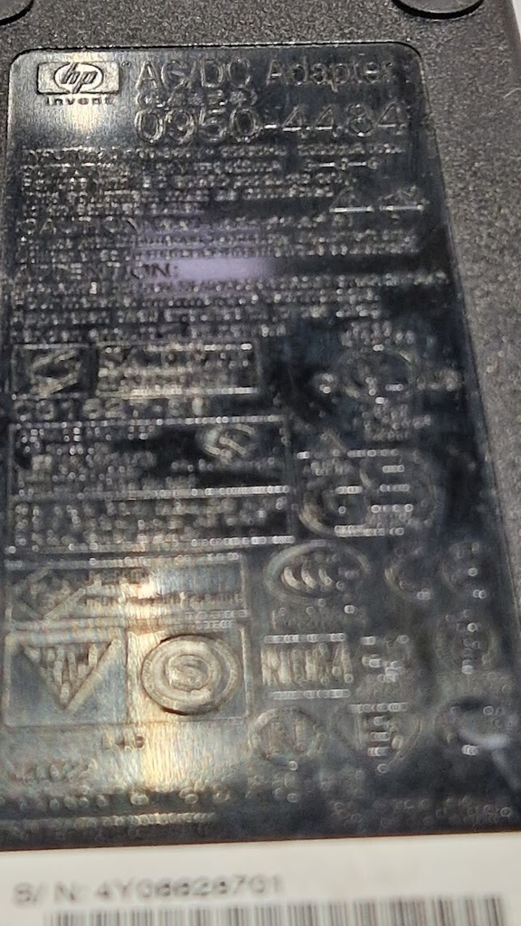 HP 0950-4484 AC Power Adapter 31V 2420mA Used Working Without Power Cord