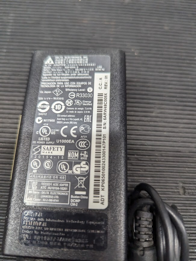 DELTA ADP-65VH D AC Adapter 19V 3.42A Without Power Cord Black Used