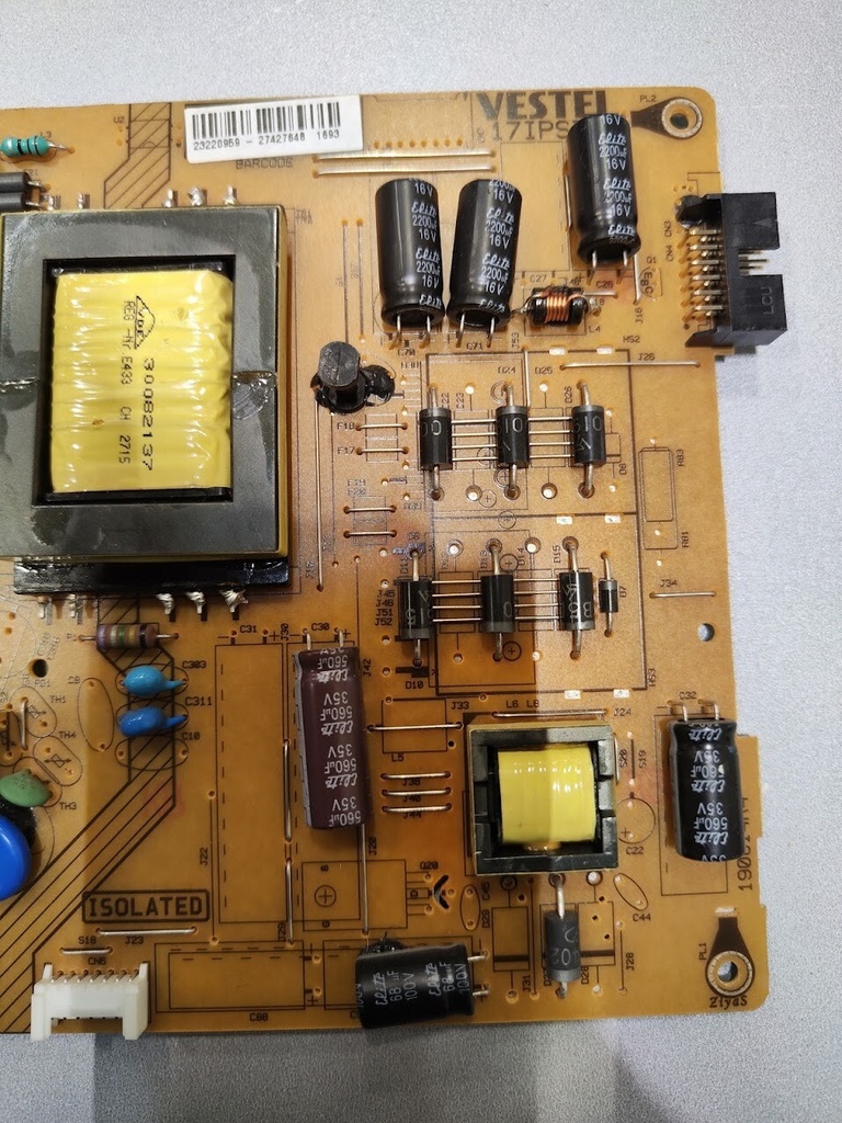 VESTEL 17IPS71 Power Supply Board for TV Replacement Part Untested
