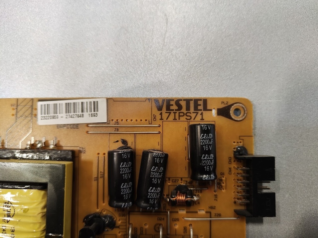 VESTEL 17IPS71 Power Supply Board for TV Replacement Part Untested