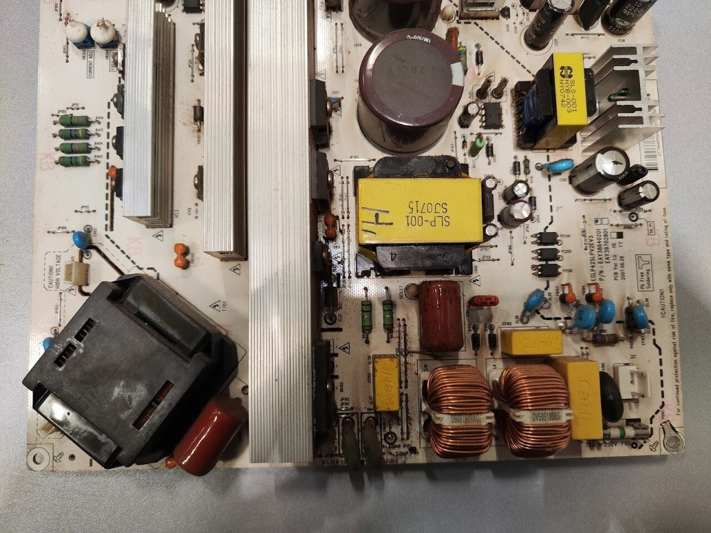 LG GLP42SLPV2EV3 Power Supply Board EAY38640201 EAY39702801 Untested for Parts