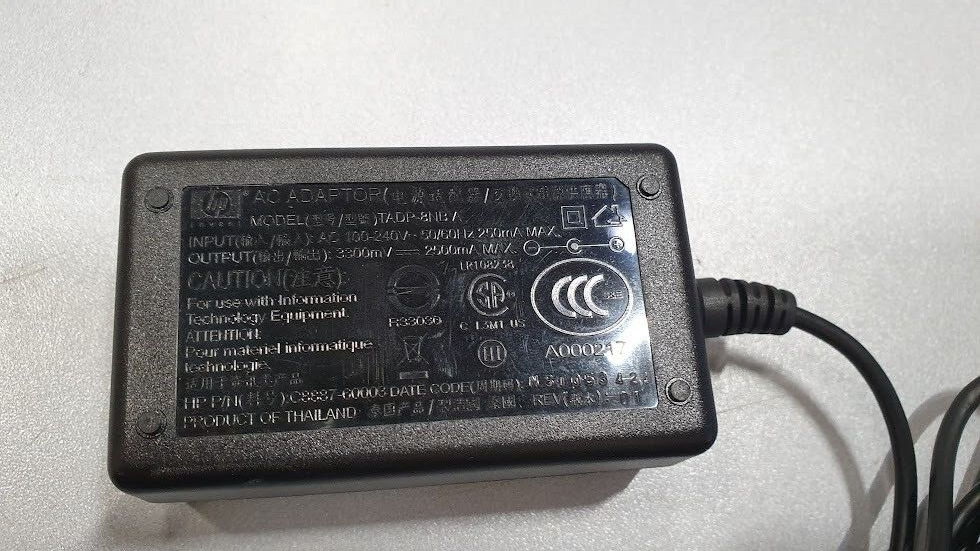 HP TADP-8NB AC Adapter 100-240V 0.25A Used Working Without Power Cord