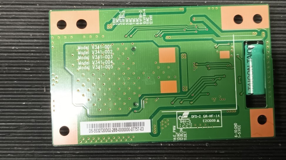 Non-Working V341 Model Circuit Board - For Parts or Repair
