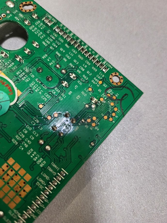 Electronic Circuit Board with Multiple Capacitors and Connectors - Untested