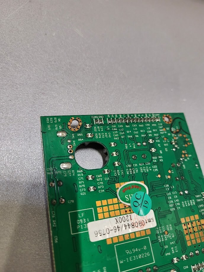 Electronic Circuit Board with Multiple Capacitors and Connectors - Untested