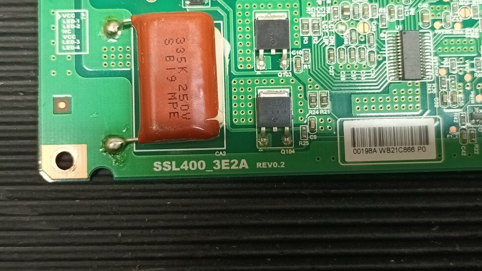 Used Samsung SSL400_3E2A Power Board Rev 2.0 - Non-Working for Parts/Repair