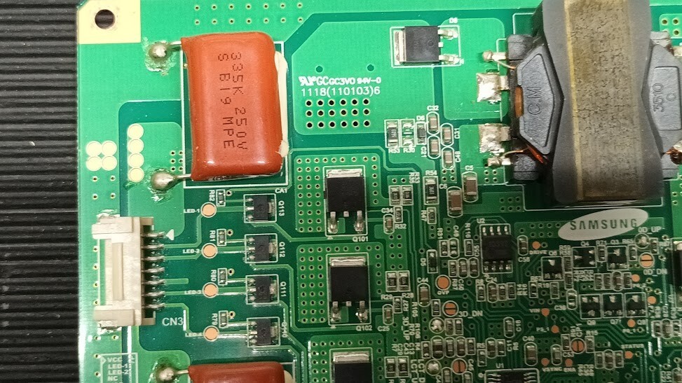 Used Samsung SSL400_3E2A Power Board Rev 2.0 - Non-Working for Parts/Repair