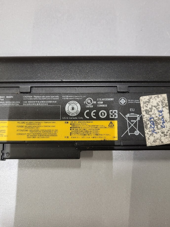 Lenovo ThinkPad 42T4640 Notebook Battery 10.8V 7800mAh 85Wh – Working