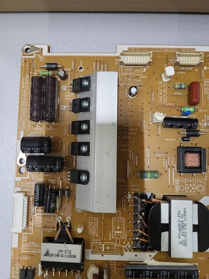 Samsung PD46B2 BSM BN44-00427A Power Supply Board – Untested, For Parts Only
