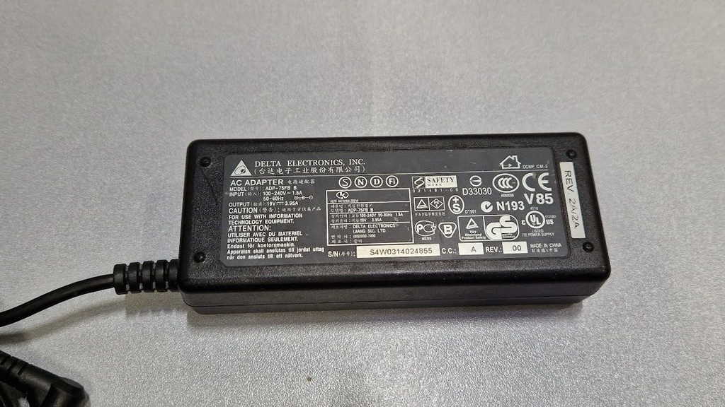Delta ADP-75FB B AC Adapter 19V 3.95A Used Working Without Power Cord
