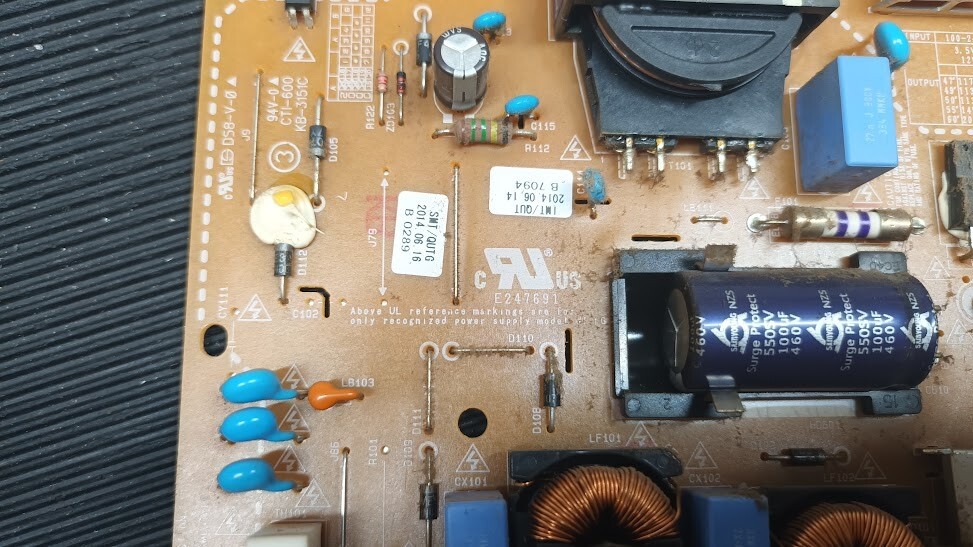 Used PCB EAX65423801 Rev 2.0 Power Board - Non-Working for Parts/Repair