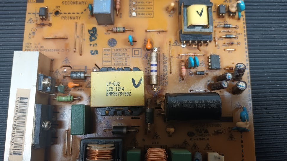 Used Non-Working LG LGP32-12P Power Supply Board - For Parts Only