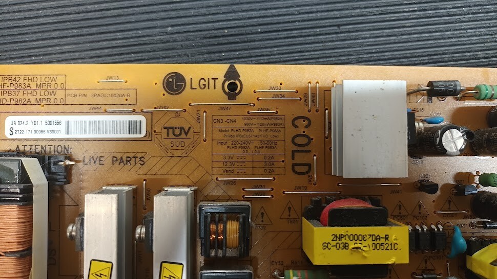 Used Non-Working LGIT PLHD-P982A / PLHF-P983A PCB Board - For Parts Only