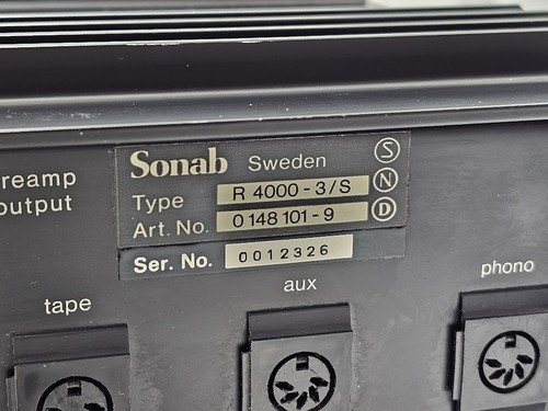Sonab R4000-3 Stereo Amplifier - Working, Cosmetic Wear