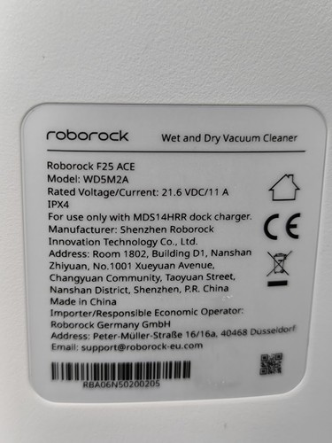 Roborock F25 ACE WD5M2A Vacuum Cleaner - Not Working, For Parts