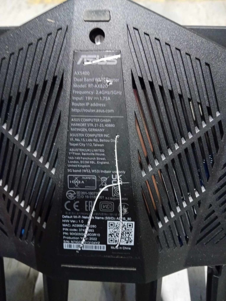 ASUS AX5400 RT-AX82U Dual-Band Wi-Fi 6 Gaming Router Fully Working with Adapter