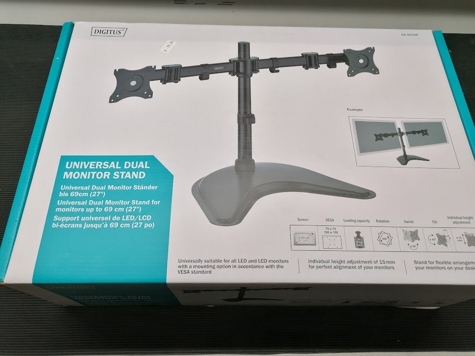 Digitus Universal Dual Monitor  DA-90348 Stand for 27" Monitors VESA Compatible