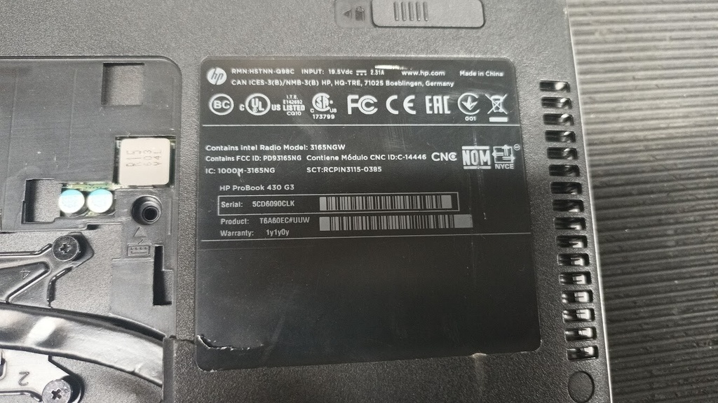 HP ProBook 430 G3, Intel Laptop Chassis - Used, No Battery, RAM, SSD, Back Cover