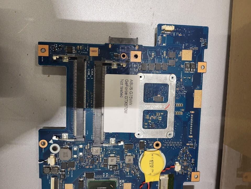 ASUS G75VW Motherboard - GTX 670M, Untested, For Parts/Repair