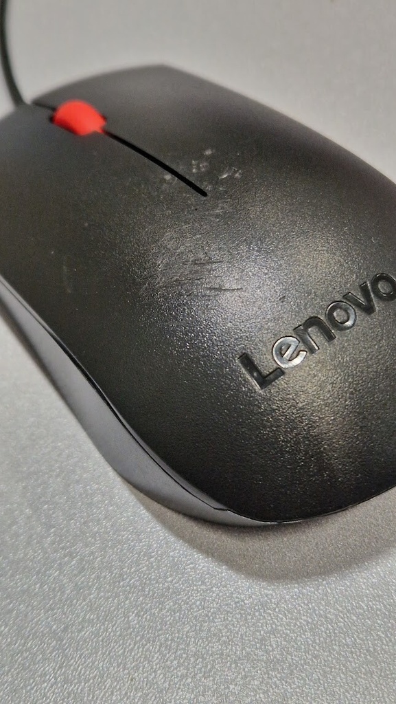 Lenovo EMS-537A USB Wired Mouse Reliable 3-Button Design Used Working