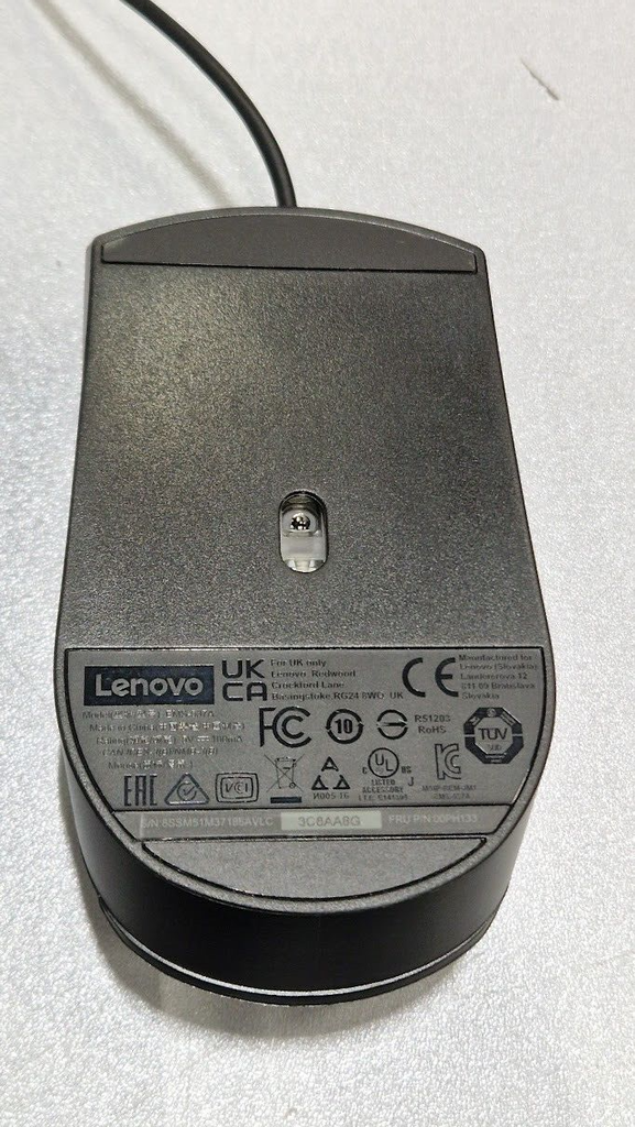 Lenovo EMS-537A USB Wired Mouse Reliable 3-Button Design Used Working