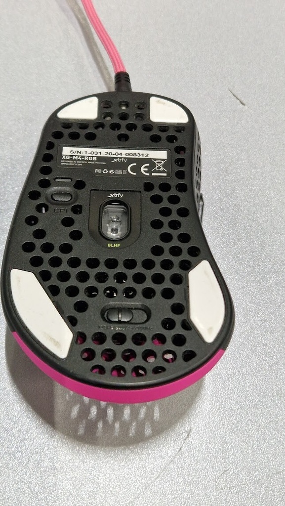 Xtrfy XG-M4-RGB Ergonomic Pink Wired Gaming Mouse Used Working