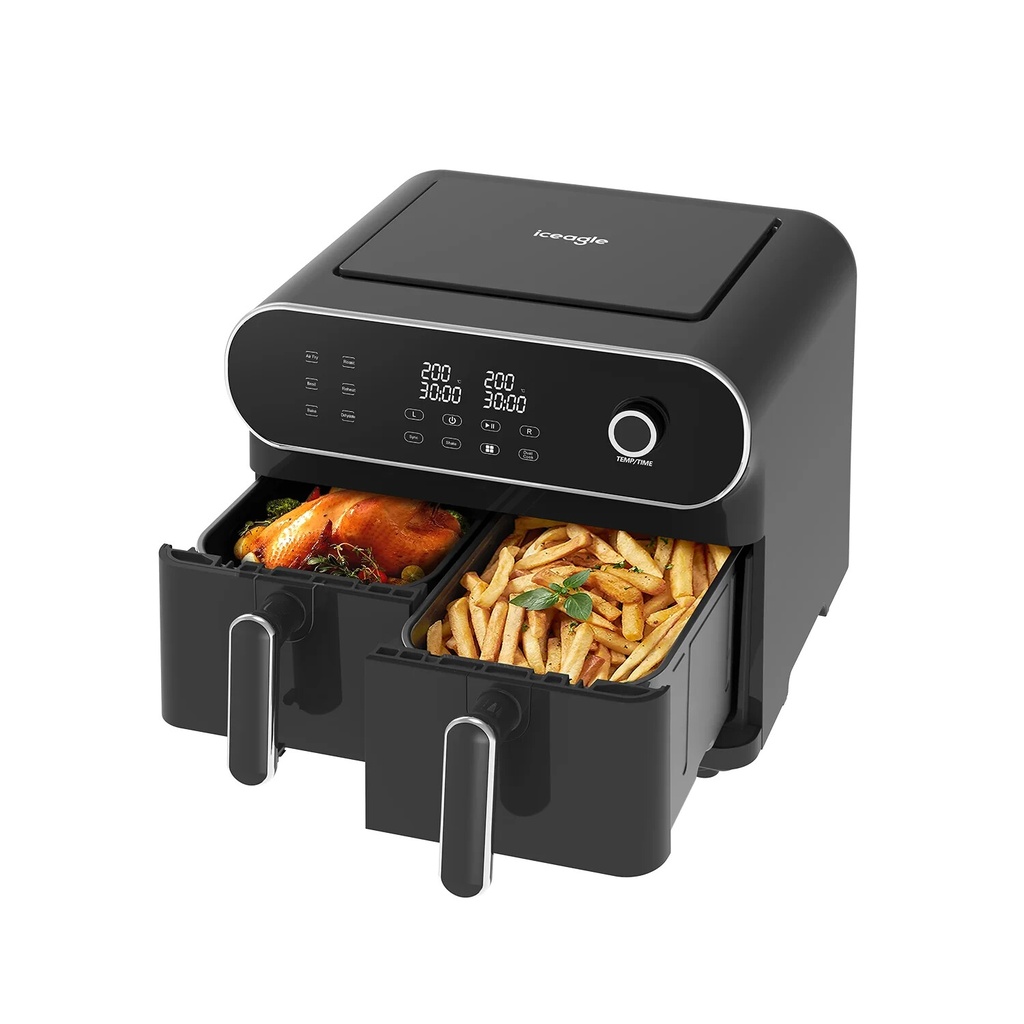 Iceagle Hot Air Fryer Double Zone Hot Air Fryer AFT11001F 11L 1700W New