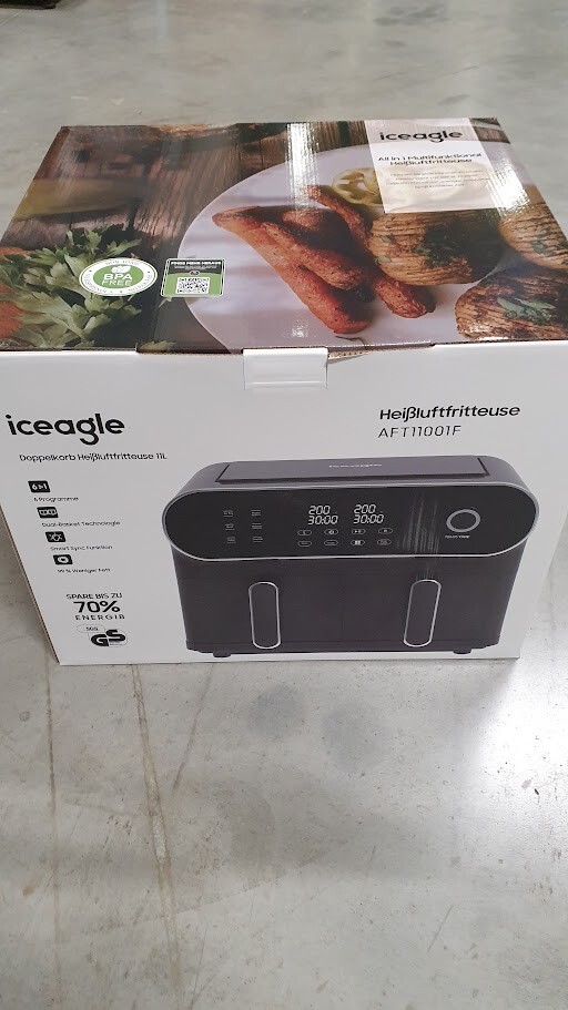 Iceagle Hot Air Fryer Double Zone Hot Air Fryer AFT11001F 11L 1700W New
