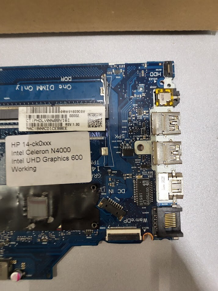 HP 14-ck0xxx Laptop Motherboard - Intel Celeron N4000 UHD Graphics 600 Working