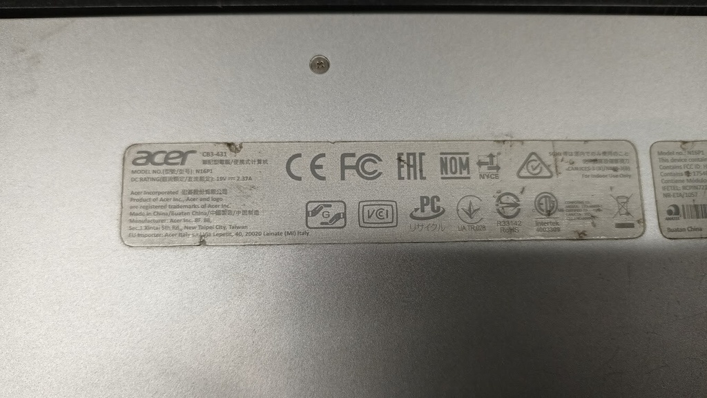 Used Acer Chromebook 14 - Celeron N3160, 32GB eMMC – Working, Damaged LCD