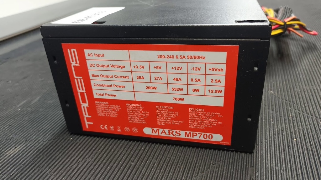 Tacens Mars MP700 700W Power Supply Without Power Cord Used Working