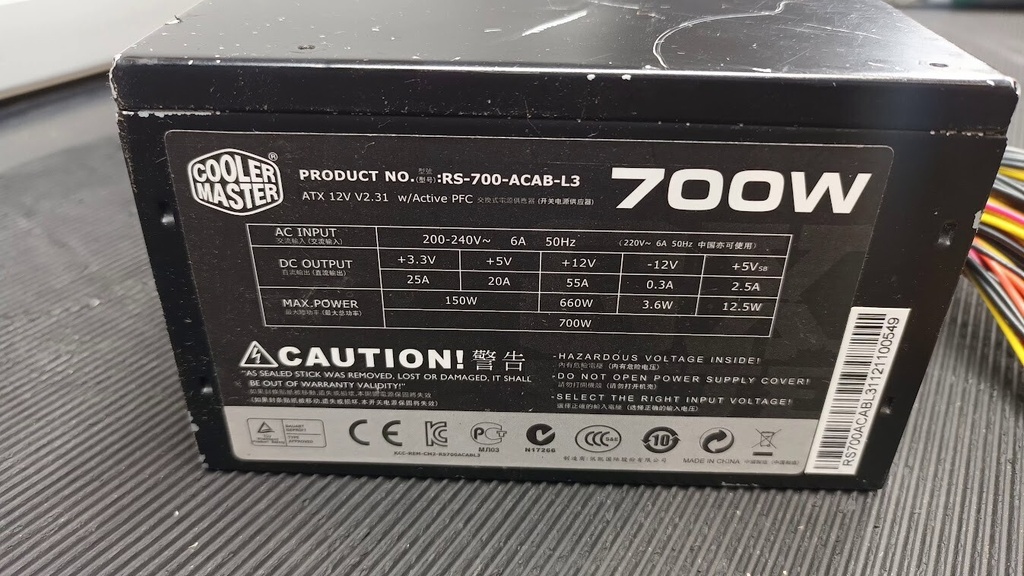 Cooler Master RS-700-ACAB-L3 700W Switching Power Supply Used Working