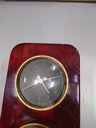 Vintage Wooden Weather Station Clock Hygrometer Thermometer Used