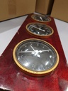 Vintage Wooden Weather Station Clock Hygrometer Thermometer Used