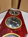 Vintage Wooden Weather Station Clock Hygrometer Thermometer Used