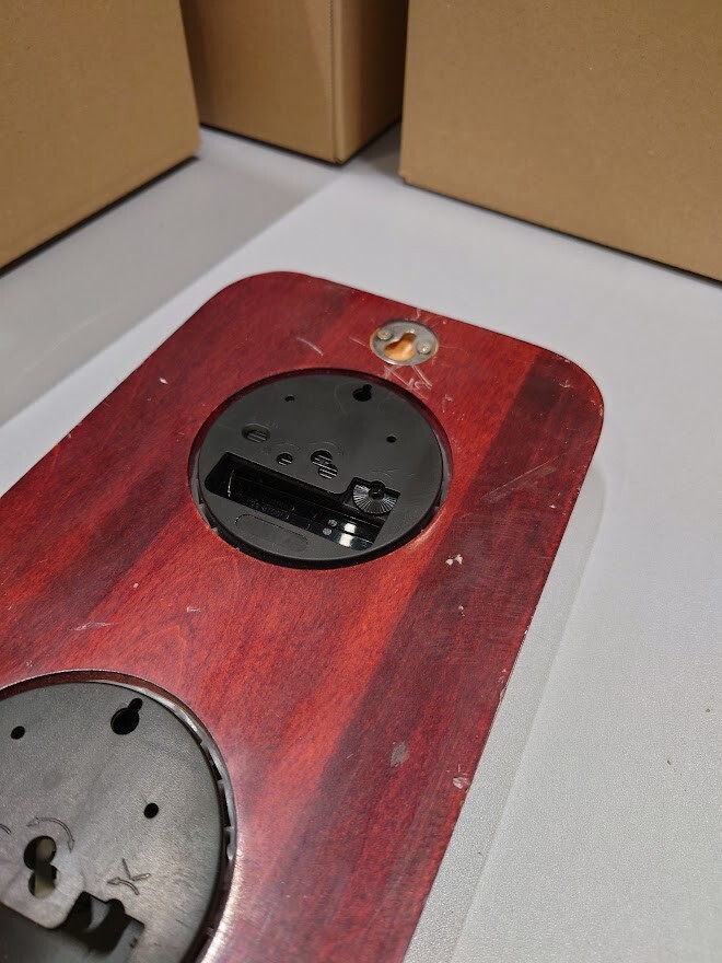 Vintage Wooden Weather Station Clock Hygrometer Thermometer Used