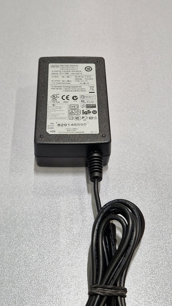 APD DA-24D12 AC Adapter 12V 2A Used Working Without Power Cord