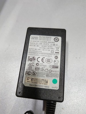 APD DA-24F12 AC Adapter 12V 2A Used Working Without Power Cord