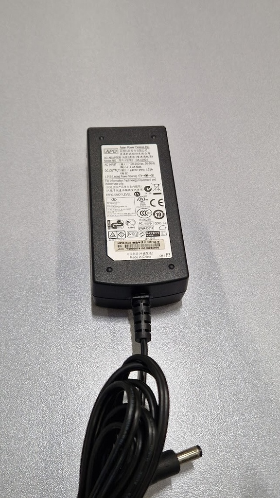 APD DA-42H24 AC Adapter 24V 1.75A Used Working Without Power Cord