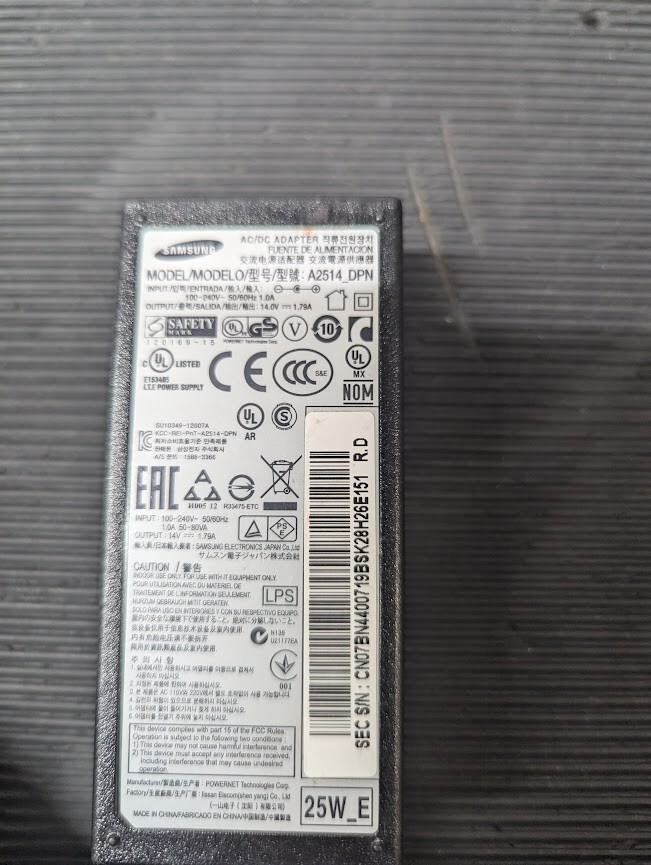 SAMSUNG A2514-DPN AC Adapter 14.0V 1.79A Used Working Without Power Cord