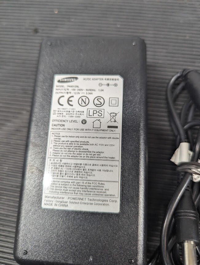 SAMSUNG PN4012AL AC Adapter 12.0V 3.34A Used Working Without Power Cord