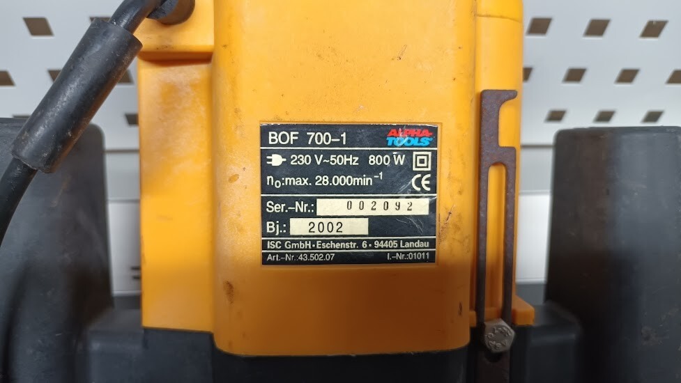 Alpha Tools BOF 700 Router - Not Working, For Parts or Repair