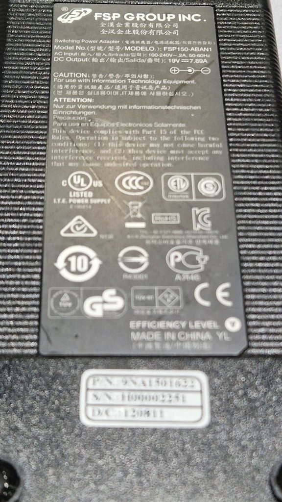 FSP FSP150-ABAN1 Adapter 19V 7.89A Used Working Without Power Cord