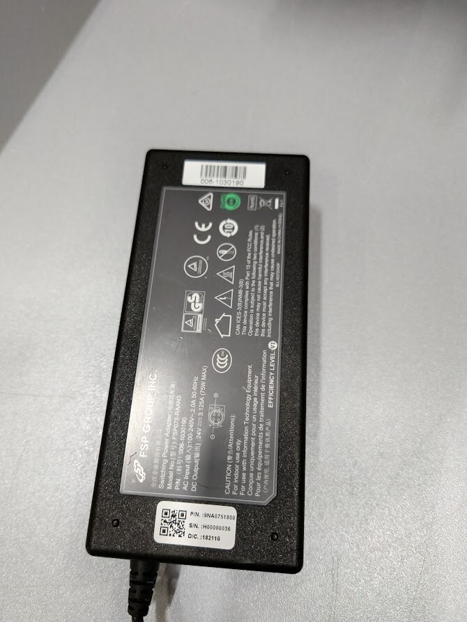 FSP FSP075-RAAN3 Power Adapter 24V 3.125A Used Working Without Power Cord