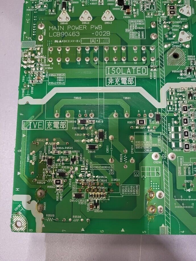 Main Power Board LCB90463-002B - Untested, For Parts/Repair, High-Quality PWB