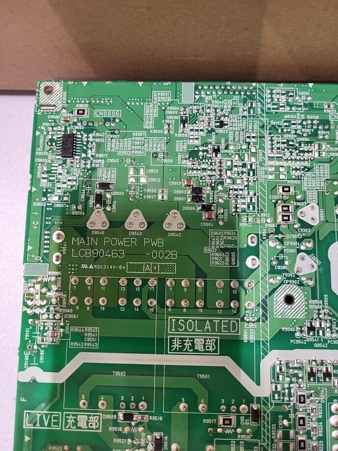 Main Power Board LCB90463-002B - Untested, For Parts/Repair, High-Quality PWB
