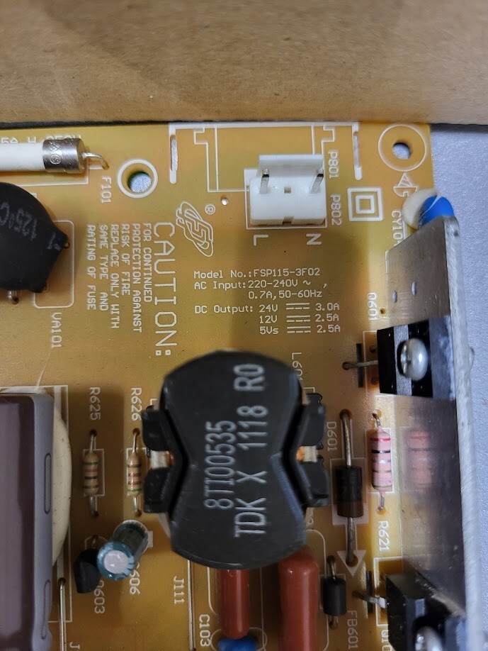 FSP115-3F02 Power Supply Board - Untested, For Parts/Repair